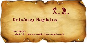 Krivácsy Magdolna névjegykártya