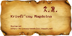 Krivácsy Magdolna névjegykártya